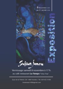 Safwan Janou affiche de l'exposition de peinture au Tempo à Yverdon