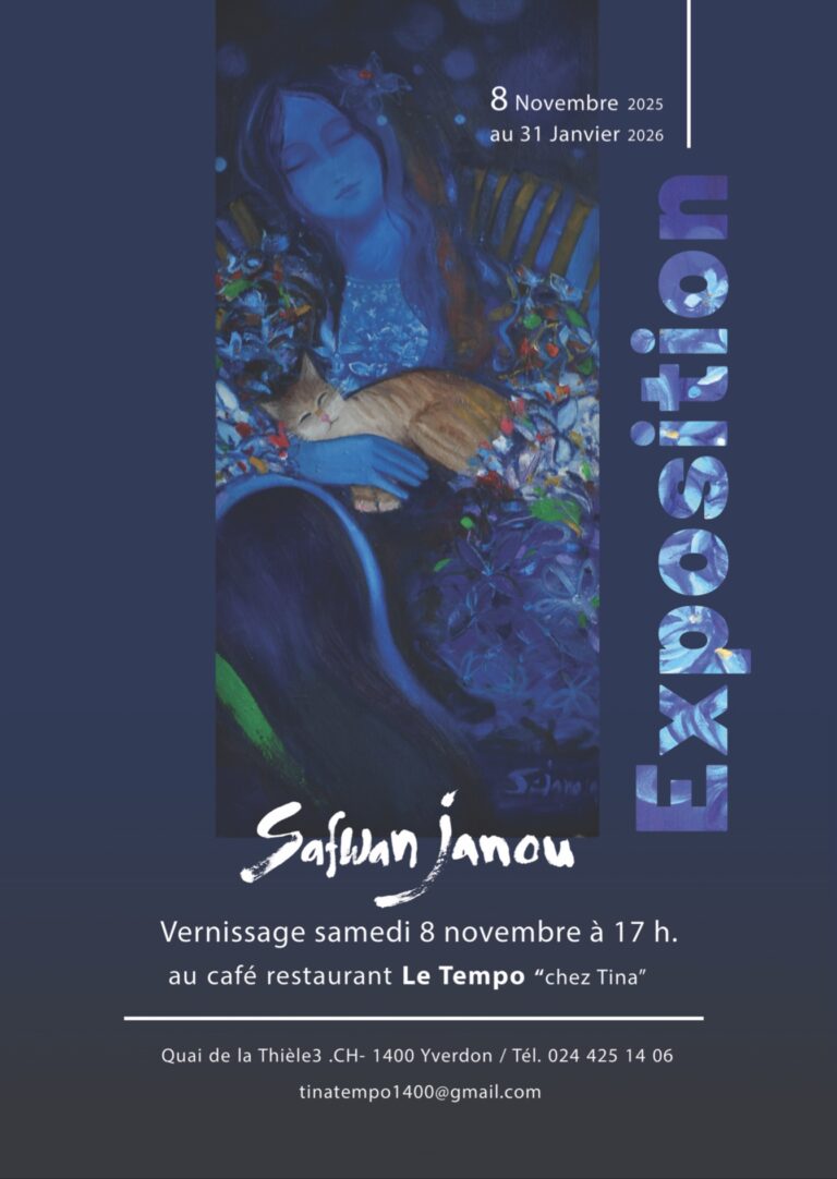 Safwan Janou affiche de l'exposition de peinture au Tempo à Yverdon