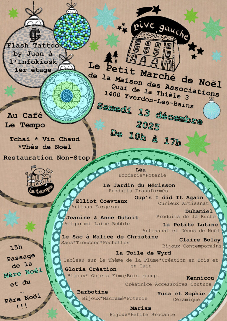 Programme du Petit marché de Noël de la Maison des associations